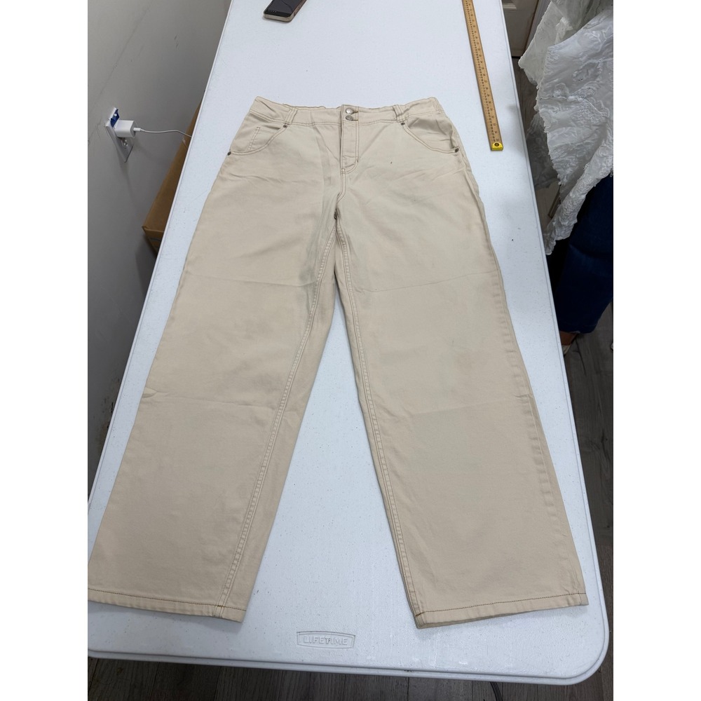 Banana Republic Ultra High-Rise Straight Fit Pants Beige Tan 32/14 Casual